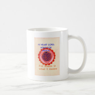 Caneca De Café "Meu Coração Vai para Casa em Paz" Impressão de Ar