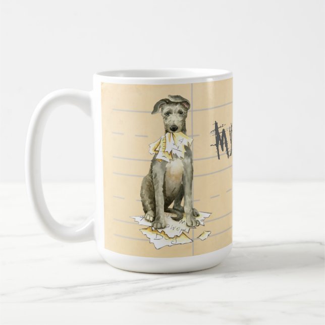 Caneca De Café Meu Deerhound Escocês Comeu meu dever de casa (Esquerda)
