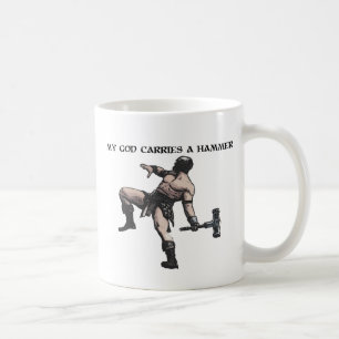 Caneca De Café Meu deus leva um martelo