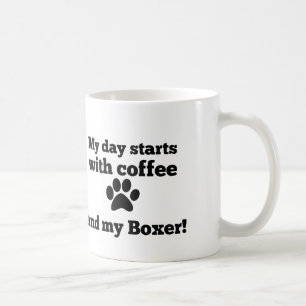 Caneca De Café Meu dia começa com café e meu Boxer.