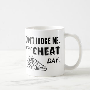 Caneca De Café Meu Dia de Trampa Coma Pizza Humor Dieta