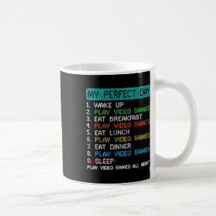 Caneca De Café Meu Dia Perfeito Jogar Video Games Funny Gamer Jog