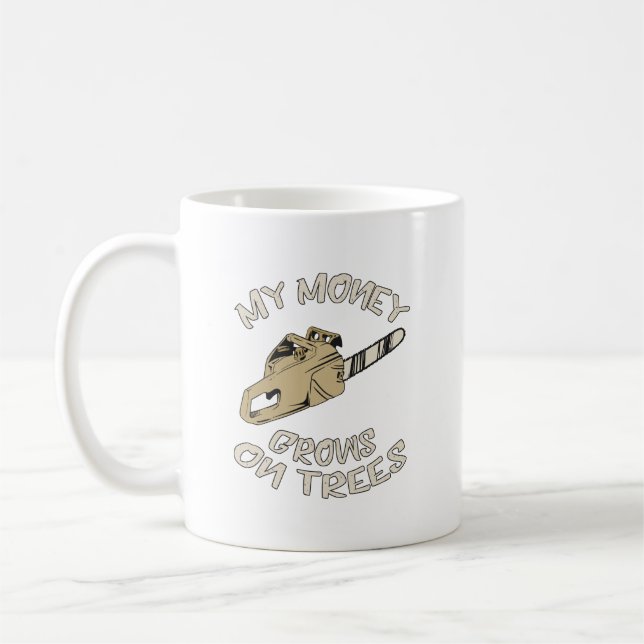 Caneca De Café Meu Dinheiro Cresce Em Árvores (Esquerda)