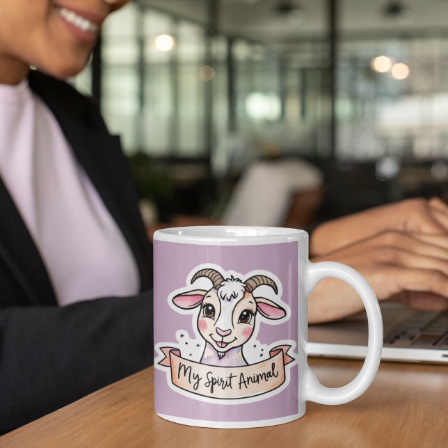 Caneca De Café Meu Espírito Animal Goat Mug (This adorable, "my spirit animal" goat mug would make a great gift for someone special! )