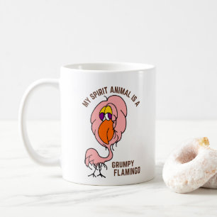 Caneca De Café Meu Espírito Animal Grumpy Flamingo Engraçado