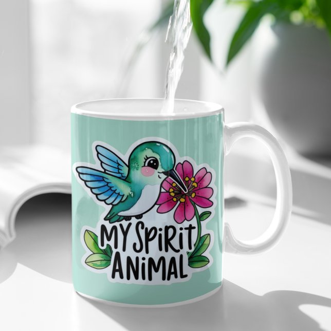 Caneca De Café Meu Espírito Animal Hummingbird Mug (This adorable, "my spirit animal" hummingbird mug would make a great gift for someone special! )