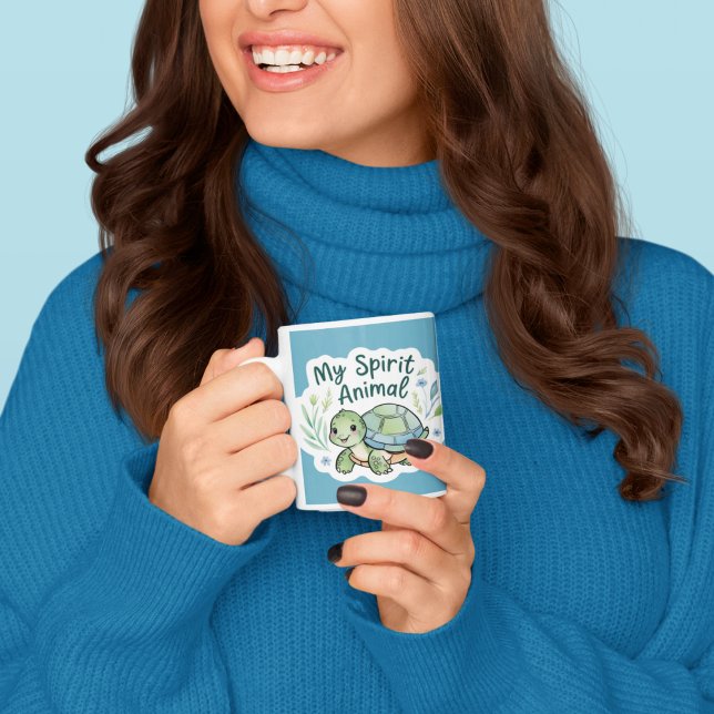 Caneca De Café Meu Espírito Animal Turtle Mug (This adorable, "my spirit animal" turtle mug would make a great gift for someone special! )