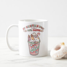 Meu Espírito de Natal é 90% Cafeína Gatinho Kawaii