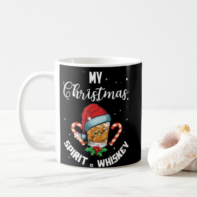Caneca De Café Meu Espírito De Natal É Bebendo De Uísque (Com Donut)