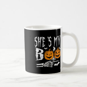 Caneca De Café Meu Esqueleto Mão Pumpkin Halloween Correspondendo