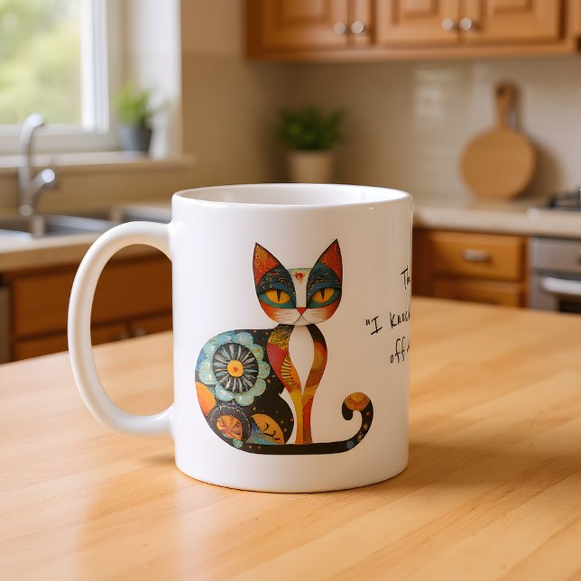 Caneca De Café Meu Gato com Rosto de "Eu Derrubei Algo da Mesa"  (Criador carregado)