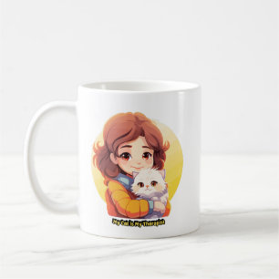 Caneca De Café Meu Gato é Meu Terapeuta – Camiseta de Gato de Con
