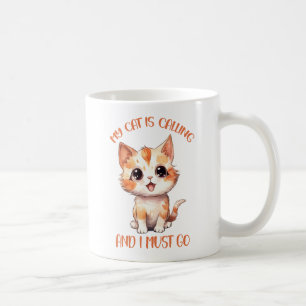 Caneca De Café Meu Gato Está Chamando Gato Laranja