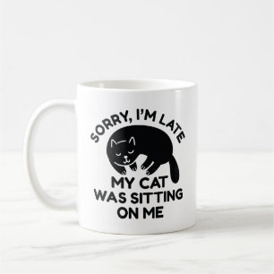 Caneca De Café Meu Gato Estava Sentado Em Mim
