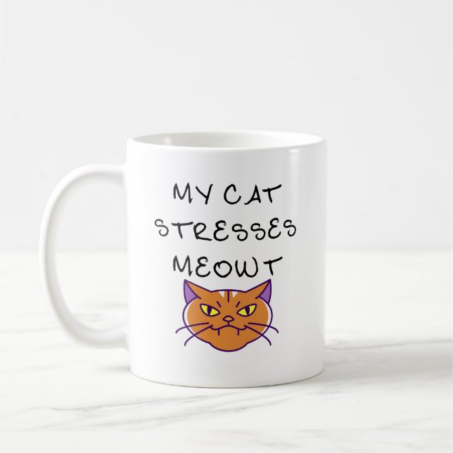 Caneca De Café Meu Gato Frisa Gato Chato Engraçado (Esquerda)