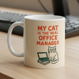 Caneca De Café Meu Gato Gerente de Escritório Real – Divertido Tr