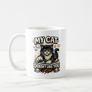 Caneca De Café Meu Gato Não Gosta de Você Retro