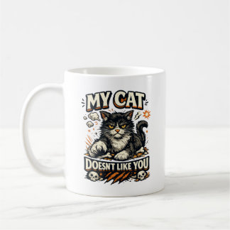 Caneca De Café Meu Gato Não Gosta de Você Retro