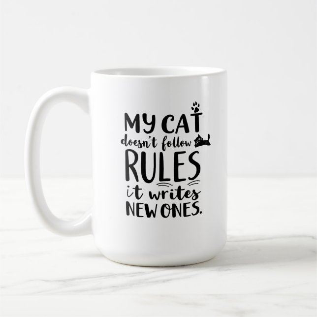 Caneca De Café Meu gato não segue regras (Esquerda)