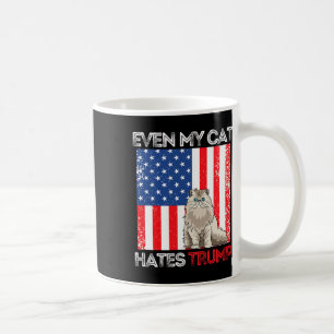 Caneca De Café Meu Gato Odeia Trump Contra Trump American Flag Re