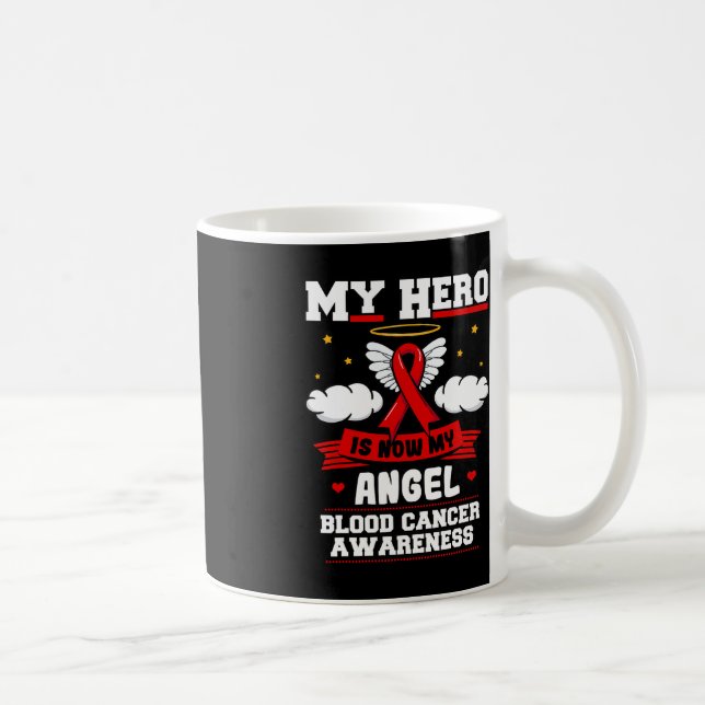 Caneca De Café Meu Herói É Meu Anjo Cancer De Sangue Nuvens Verme (Direita)
