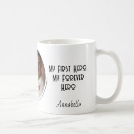 Caneca De Café Meu Herói eterno e foto personalizada