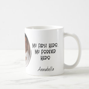 Caneca De Café Meu Herói eterno e foto personalizada