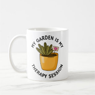 Caneca De Café Meu Jardim É Minha Sessão De Terapia   Engraçado G