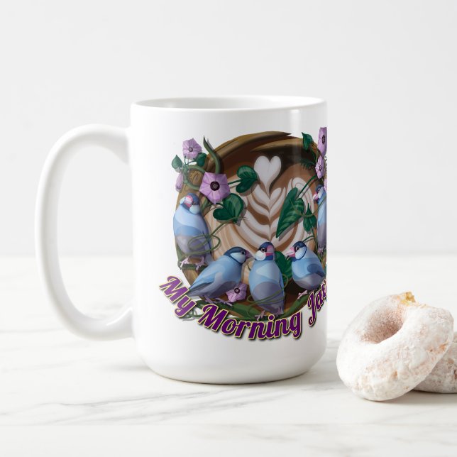 Caneca De Café Meu JAVA matinal com pardais (Com Donut)