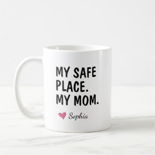 Caneca De Café Meu Local Seguro Minha Mãe Presente Personalizado