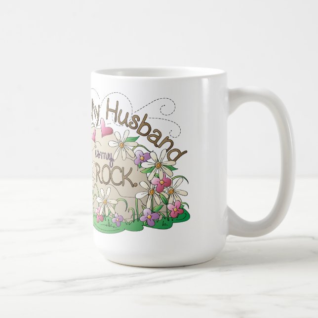 Caneca De Café Meu Marido Clássico de Lama Branca (Direita)