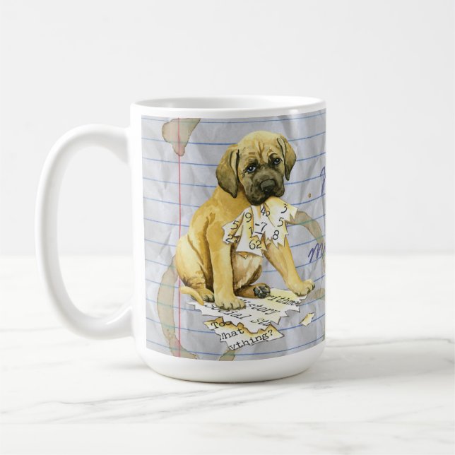 Caneca De Café Meu Mastiff Comeu meu Plano de Lição (Esquerda)