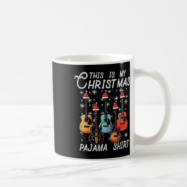 Caneca De Café Meu Natal Pajama Camisa Guitarras Xmas Rock Men Bo (Direita)