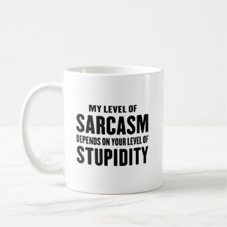 Caneca De Café Meu Nível de Sarcasmo Depende de Sarcasmo Engraçad