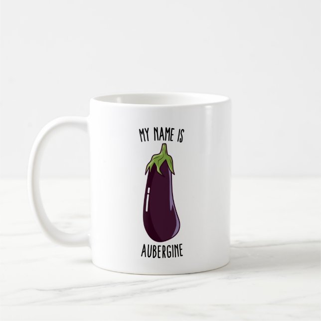 Caneca De Café Meu Nome É EggPlant - Engraçado (Esquerda)
