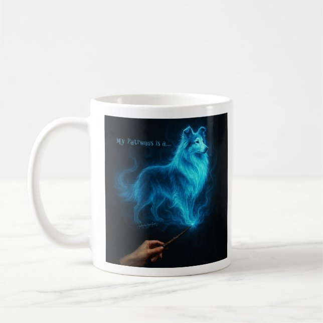 Caneca De Café Meu Patrono é um Rough Collie (Esquerda)