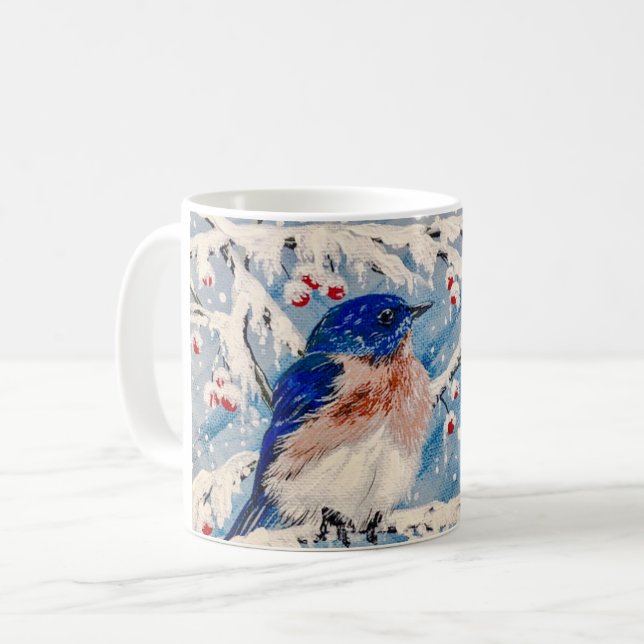 Caneca De Café Meu pequeno Bluebird feliz (Frente Esquerda)