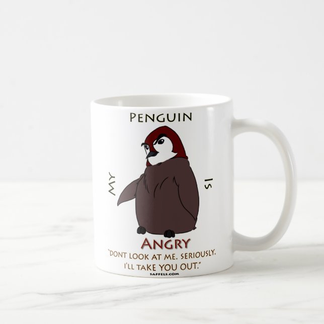 Caneca De Café Meu pinguim é… Irritado!! (Direita)
