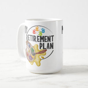 Caneca De Café meu plano de aposentadoria arte artística pintora 