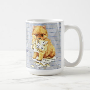 Caneca De Café Meu Pomeraniano Comeu meu Plano de Lição