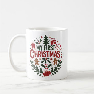 Caneca De Café Meu Primeiro Natal 1º Natal Família Correspondente