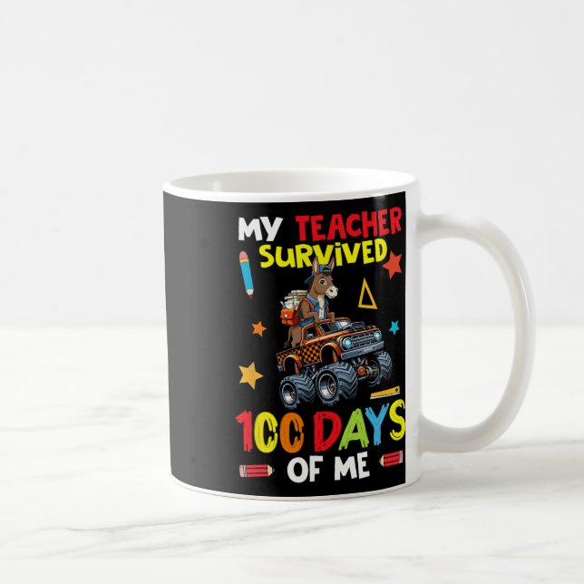 Caneca De Café Meu Professor Sobreviveu 100 Dias De Eu Mula No Mo (Direita)