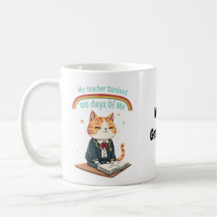 Caneca De Café Meu Professor Sobreviveu a 100 Dias Comigo