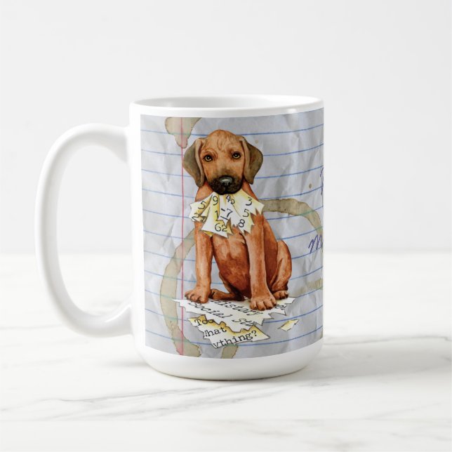 Caneca De Café Meu Ridgeback Ridgeback Comeu Lição Plano De Café  (Esquerda)