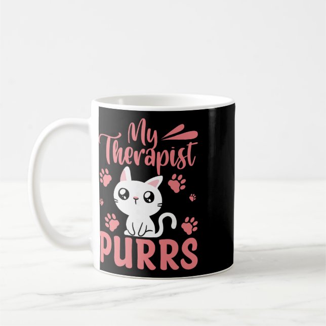Caneca De Café Meu Terapeuta Ronrona _2  (Esquerda)