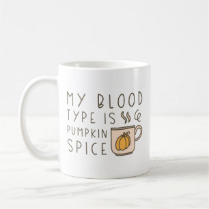 Caneca De Café Meu Tipo De Sangue É Pumpkin Spice
