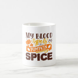 Caneca De Café Meu Tipo De Sangue É Pumpkin Spice Engraçado Citaç