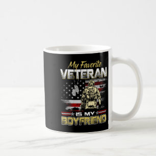 Caneca De Café Meu veterano favorito é o namorado - bandeira do d