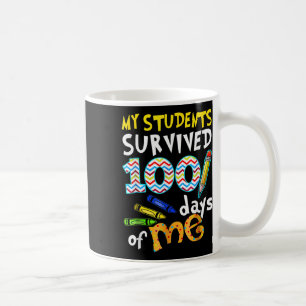 Caneca De Café Meus Alunos Sobreviveram 100 Dias De Mim Professor