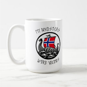 Caneca De Café Meus Ancestrais Eram Vikings Bandeira Norueguesa